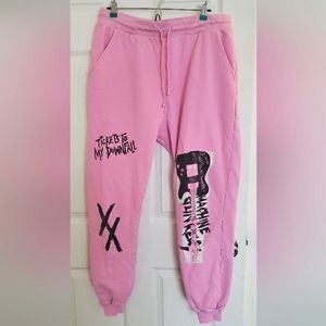 MGK Tickets To My Downfall Tour Sweat Pants - Official Merch - Pink